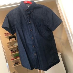 Premium indigo blue button down